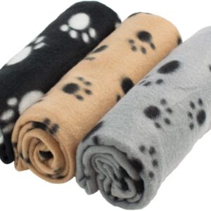 Coperta per Animali Domestici con Stampa a Zampa per Cane o Gatto Finitura Morbida Coperta Invernale 60 x 90
