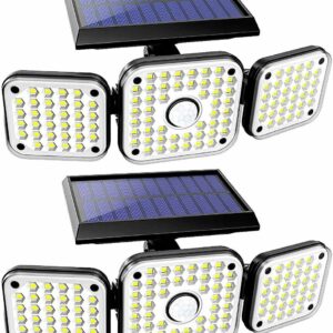 2 Luci solari led esterno 112 led faretti solari a led da esterno