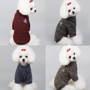 Vestiti per Cani in Cotone morbido T-Shirt Abbigliamento Autunnale per cani T-shirt basic per animali domestici Taglia S