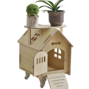 Casetta Per Cani E Gatti In Legno Letto Cuccia Arredo Betulla 58x 44 x 59 cm