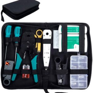Strumenti Kit di Rete Professionali Pinza Crimpatrice rj45  Manutenzione del Computer Kit LAN Tester del Cavo 12 in 1 Strumenti di Riparazione