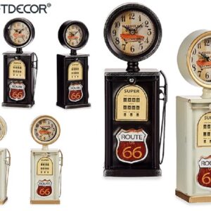 Orologio da tavolo in metallo antico decorativo vintage retrò a forma di pompa a gas