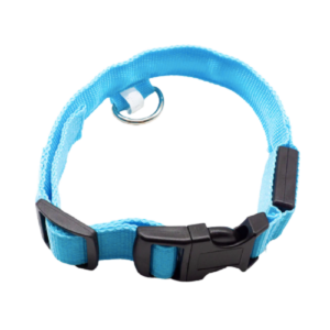 Collare Regolabile per animali domestici Con LED ricaricabili con USB Celeste