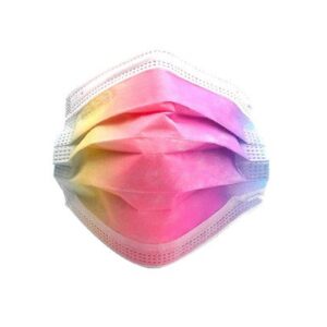 Mascherina colorata chirurgica 3 veli Arcobaleno 10 Pezzi