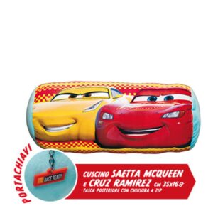 Cuscino Cilindrico porta tablet smartphone di sicurezza 10 pollici  Cars 3 Saetta McQuee e Cruz Ramires