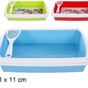 Lettiera per gatti con pala in plastica colorata 49 x 31 x 11 cm