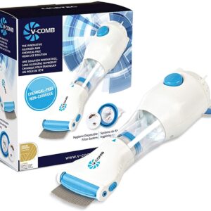 V Comb Pettine elettrico antipidocchi Pettini Professionali Trattamento Pidocchi in Acciaio Inox Per Eliminare Efficacemente Pidocchi