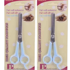 Forbici Professionali per Tagliare e Sfoltire ideali per  Cani , Gatti o qualsiasi  Animale Domestico kit da 2