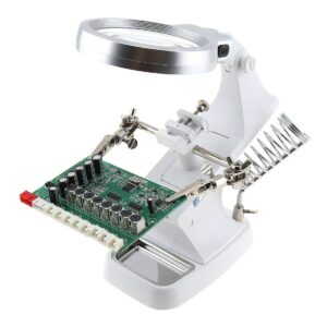 Lente ingrandimento led pinze tavolo riparazioni saldature