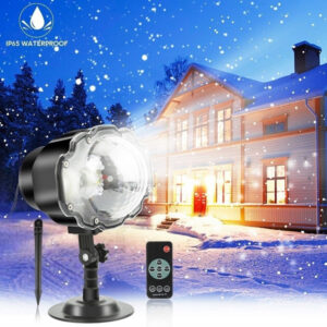 Proiettore luci natalizie per nevicate, luci paesaggistiche a LED per interni ed esterni con faretto dinamico per effetto neve con telecomando per la festa di Natale
