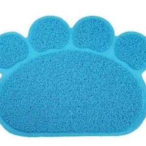 Tappetino antiscivolo animali igienico lettiera cane gatti 45x60 forma zampa celeste