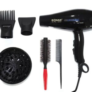 Asciugacapelli Professionale 2300w + Diffusore + Modulatore + Spazzola Sn-7720