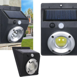 Faretto Luce Led Cob Pannello Solare Ricaricabile Sensore Di Movimento Pir