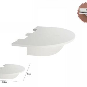Mensola a mezzaluna In Legno Bianco  36x23.5x11cm- per  Arredo Casa e Cameretta 70202 dfh