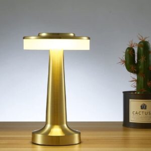 Lampada da tavolo effetto oro ricaricabile usb lume luce calda per bar locali