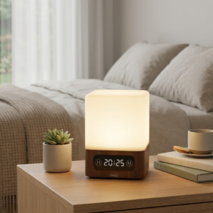 Lampada da Tavolo a LED con Luce Notturna, Display Digitale e Design Moderno