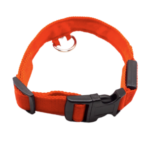 Collare Regolabile per animali domestici Con LED ricaricabili con USB Arancione