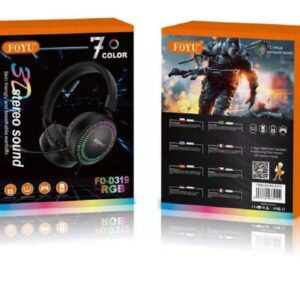Cuffie con microfono luci led rgb gaming controllo volume pc console foyu fo-d319