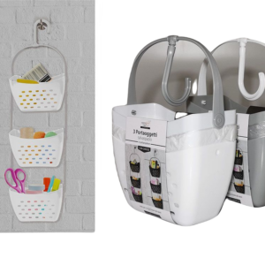 Portaoggetti salvaspazio con gancio ,ideale per bagno e per cucina