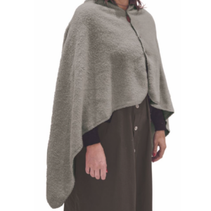 Poncho in Coral Fleece 4 bottoni morbido e avvolgente 85 x 140 cm Grigio