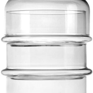 PASABAHCE Patisserie Basic Set 3 Contenitori con Cupola Impilabili Vetro Trasparente 12x26 Cm