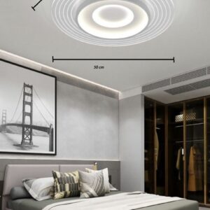Plafoniera lampadario moderno con illuminazione led da soffitto 38w luce bianca