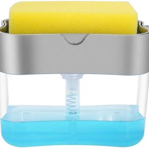 Dispenser di sapone per piatti per cucina con porta spugna