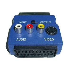 Adattatore Euroconnettore 21 Poli 3 Rca H E Video S Vhs Scart Interruttore