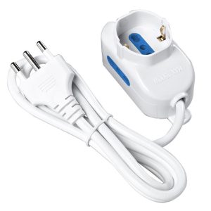 Prolunga Multipresa Elettrica Ciabatta 3 Posti Bipasso + Bipasso/Schuko Spina 16A