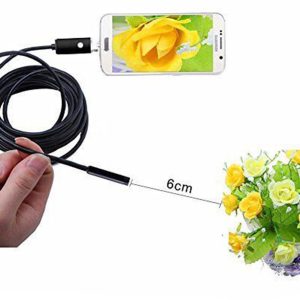 Telecamera endoscopica ispezione 6 led cavo flessibile micro usb 10 m